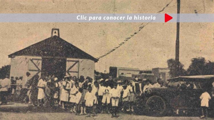 La imagen muestra una foto antigua del santuario de san ramon nonato y habilita la vista de un video